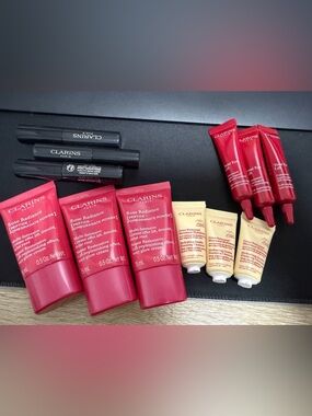 Clarins Lip & Skincare Tube Set in Pink, Red, Cream, Black